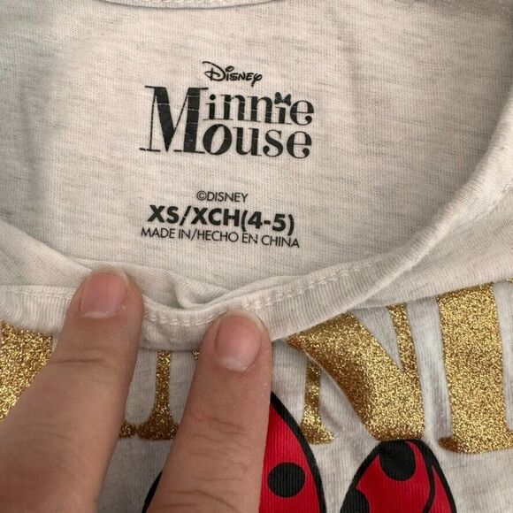 Minnie Glitter Kids Long Sleeve T XS/XCH (4-5) - Picture 2 of 3
